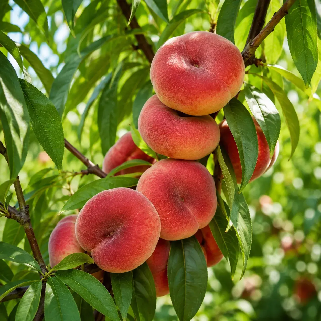 Prunus persica 'Saturn' (Flat Peach) | Peach