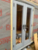 Installation of double doors in a bespoke shepherd’s hut