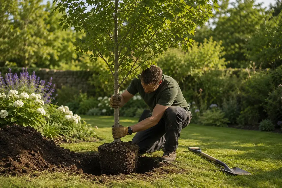 Container-grown trees available for summer planting at Bowhayes Trees