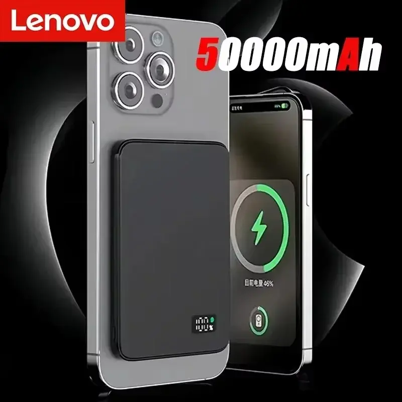 Miniatura: Power Bank Magnético Lenovo PD 22,5 W, 500.000 mAh, Ultrafino e Sem Fio