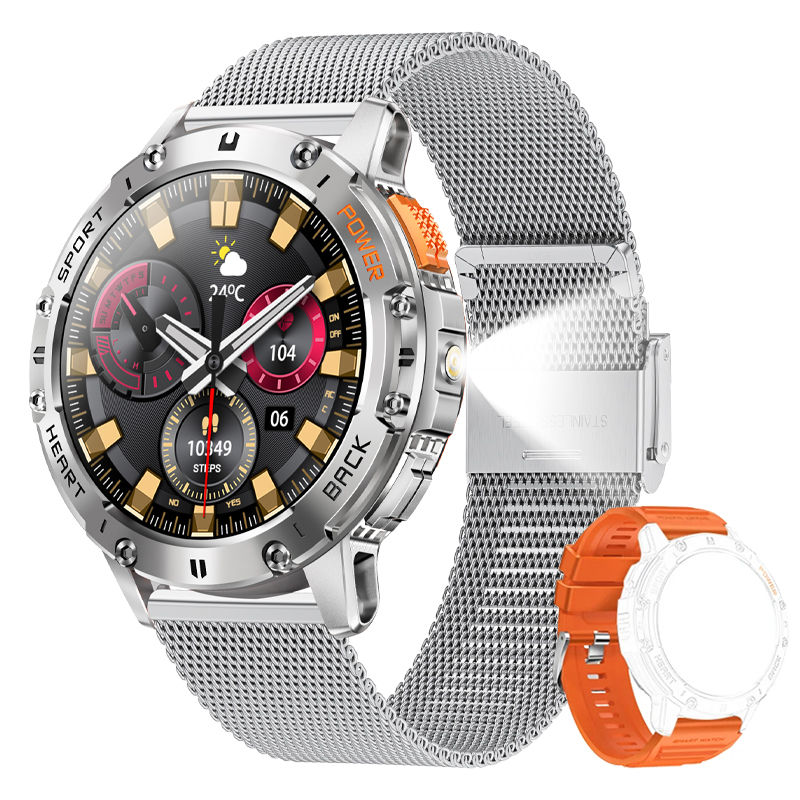 Miniatura: Smartwatch AMOLED SUNKTA BWK65 com Lanterna e Chamadas Bluetooth