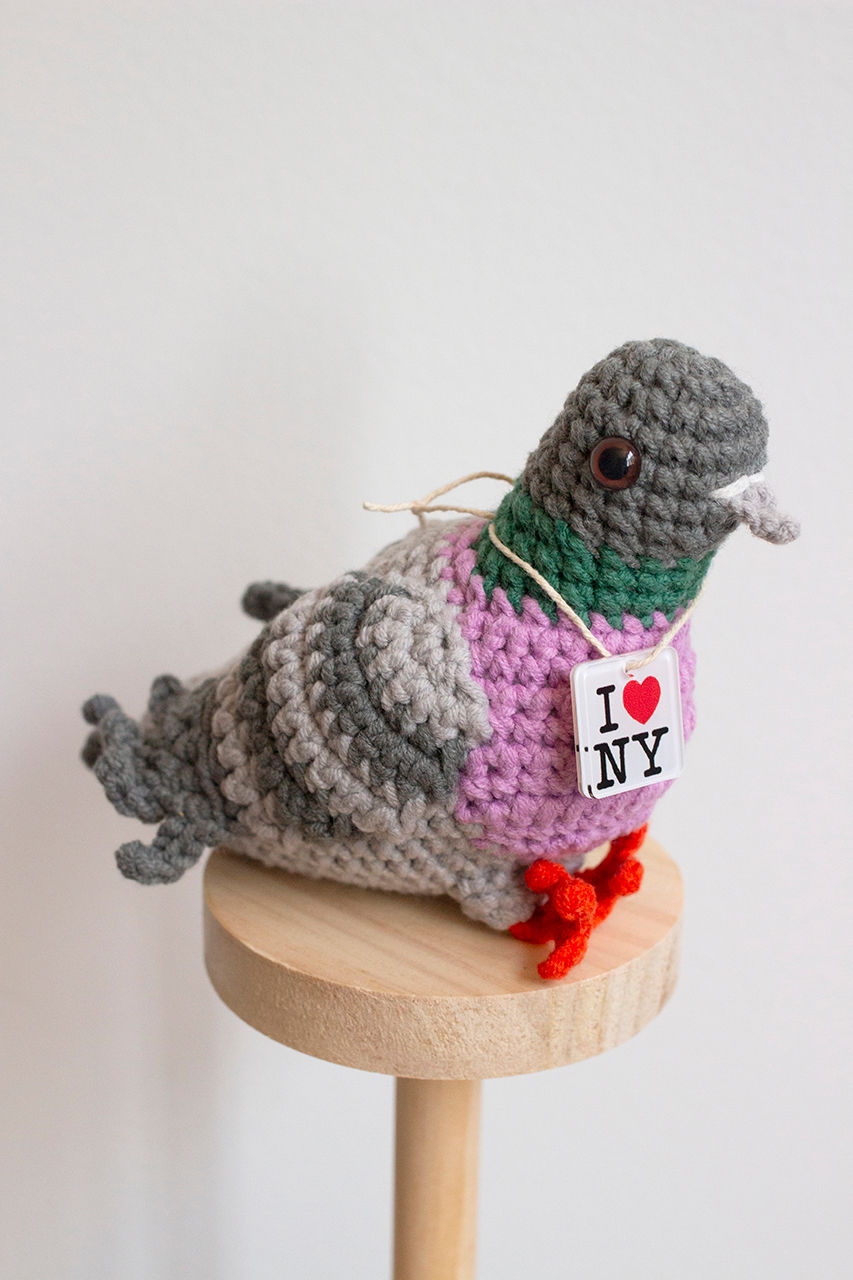 Crochet I love NY Pigeon