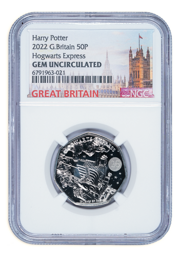2022 50p Great Britain Harry Potter Hogwarts Express NGC Gem BU