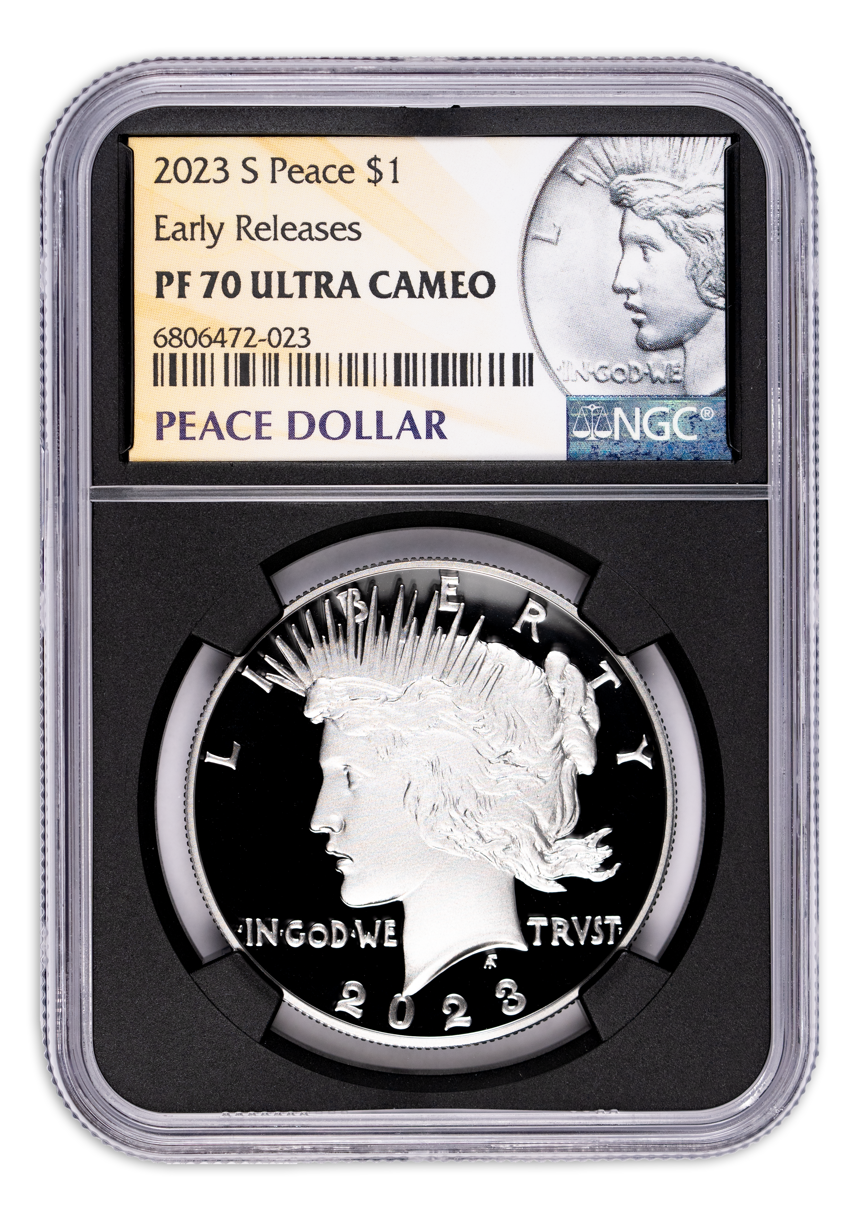 2023-S $1 Peace Silver Dollar Proof NGC PF70 UCAM - Early Releases Black Core