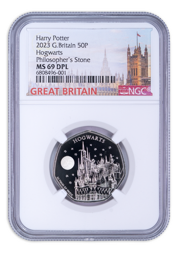 2023 50p Great Britain Harry Potter Hogwarts Castle NGC MS69 DPL