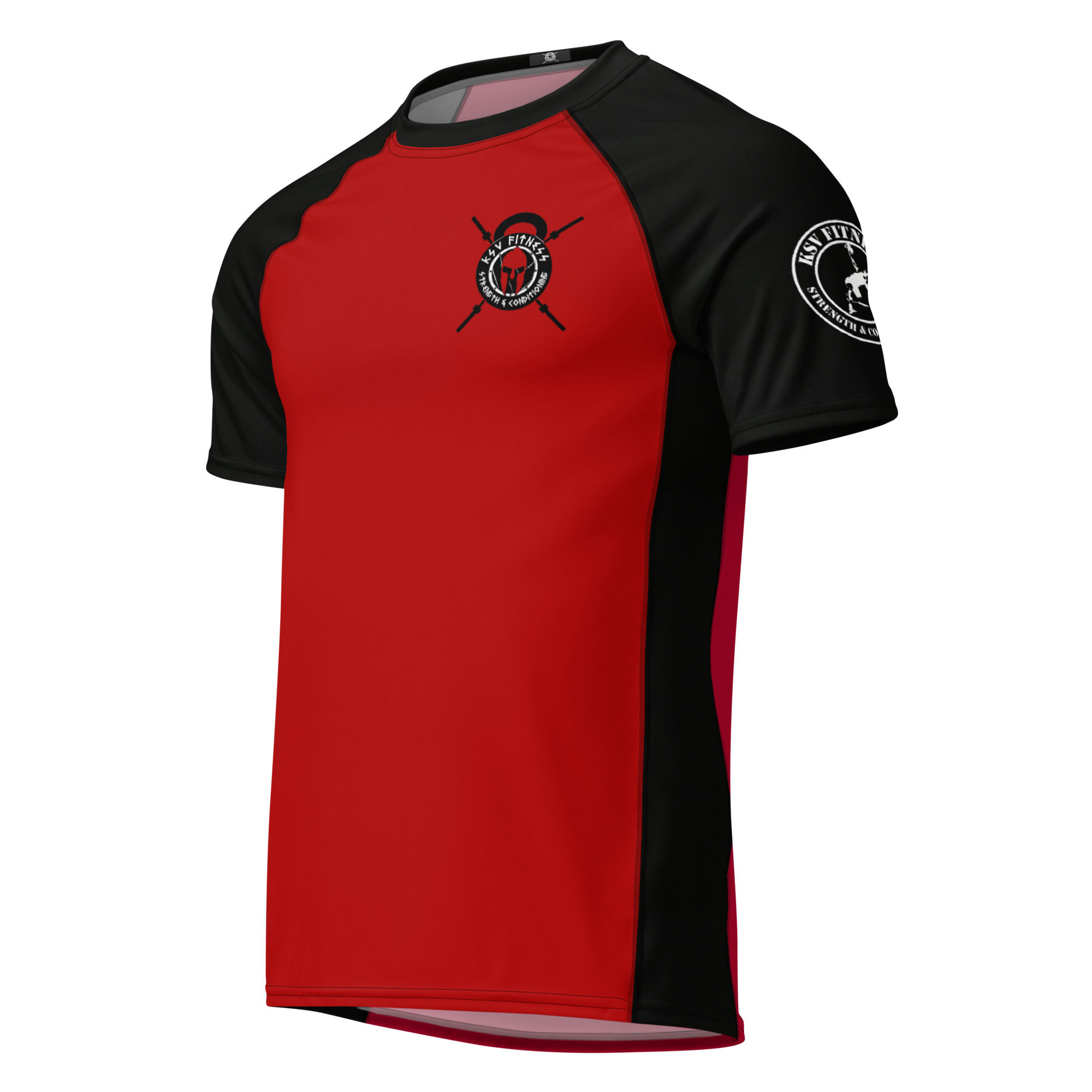 All-over print men’s rash guard Black/Red
