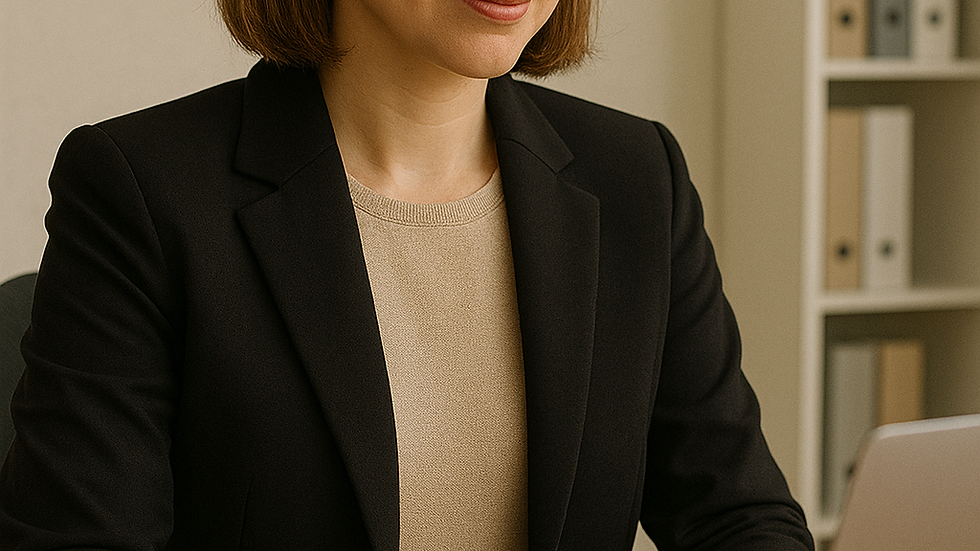 Woman working on a laptop