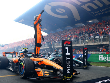 Norris wins dramatic Dutch Grand Prix from Antonelli and Russell as Verstappen crashes out