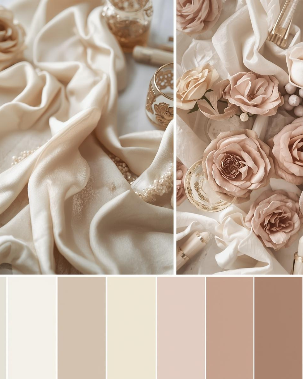 Paleta kolorów na ślub Blush Peony z pudrowym różem, ivory, eukaliptusem i złotem