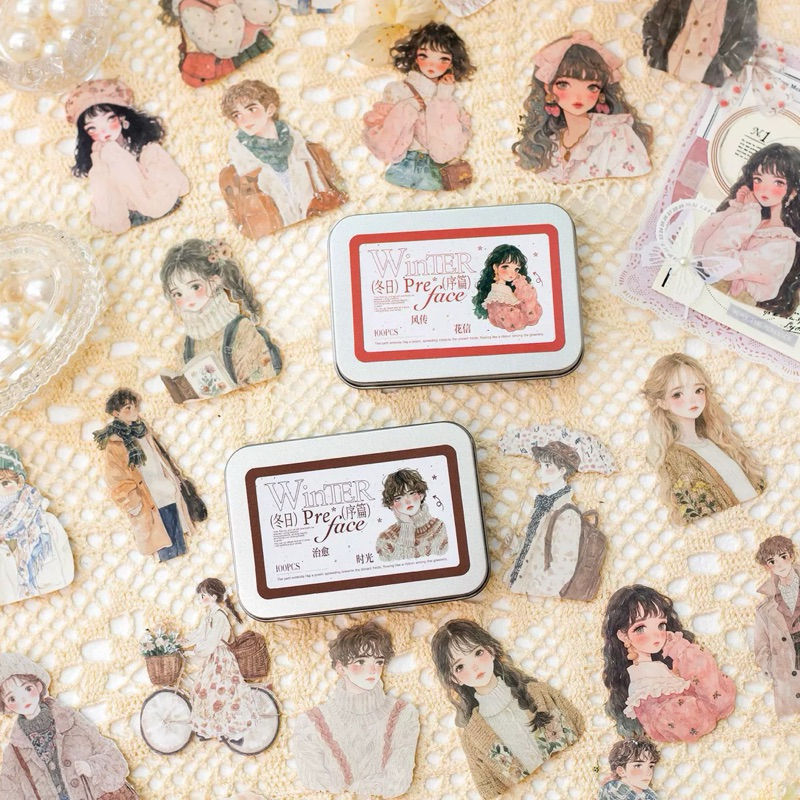 Winter Preface Series PET Girl & Boy Sticker