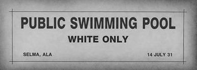 Jim Crow sign - Public Swimming Pool (White Only)