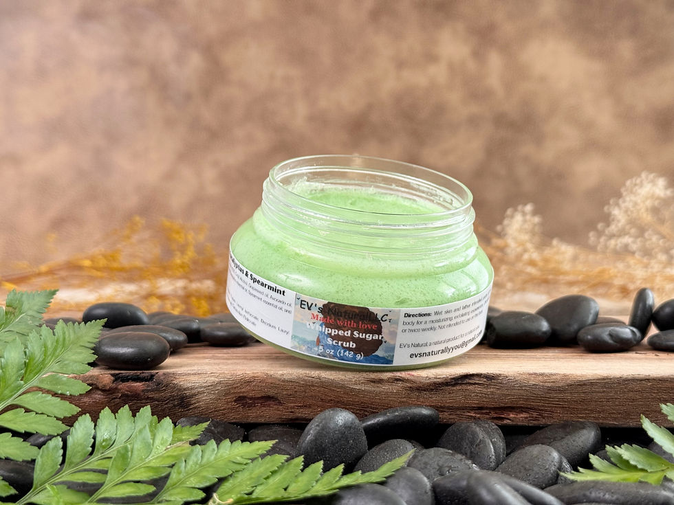 Ev’s Natural LLC whipped sugar scrub – green eucalyptus and spearmint exfoliating body scrub with natural oils for smooth, re