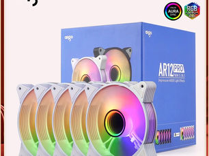 Hot Deals! Aigo AR12PRO white Computer Case fan ventoinha PC 120mm rgb fan 4pin PWM Cooling fan 3...