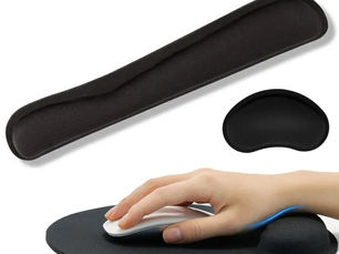 Hot Deals! Keyboard Wrist Rest Pad Ergonomic Memory Foam Set Easy Typing Pain Relief For Office C...