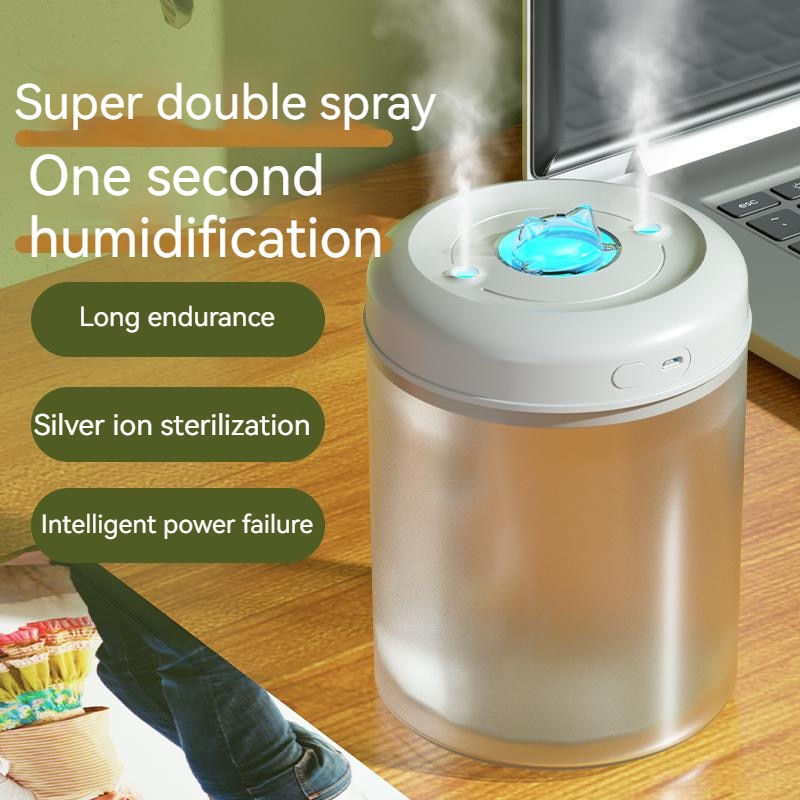 Hot Deals! H2o Air Humidifier 1.5L Large Capacity Double Nozzle Diffuser For Home Portable USB
