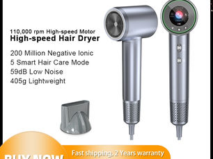 Best Price! LVOE Professional High Speed Hair Dryer 110, 000rpm Motor 23m/s Fast Drying 59dB Low ...