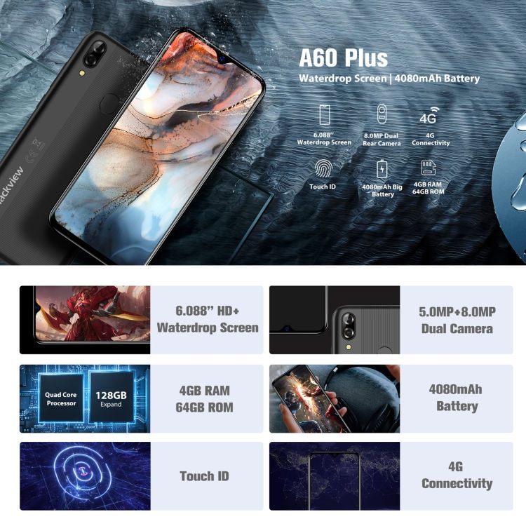 Miniatura: Blackview A60 Plus, 4GB+64GB, Original Android Phone