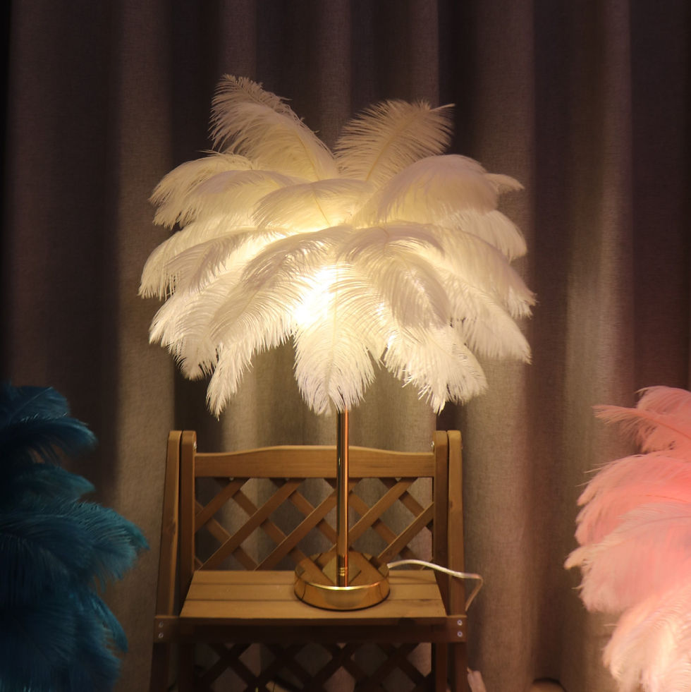 Miniatura: T281 Luxury LED Night Light: Bedside Table Lamp, Feather Floor Lamp for Baby