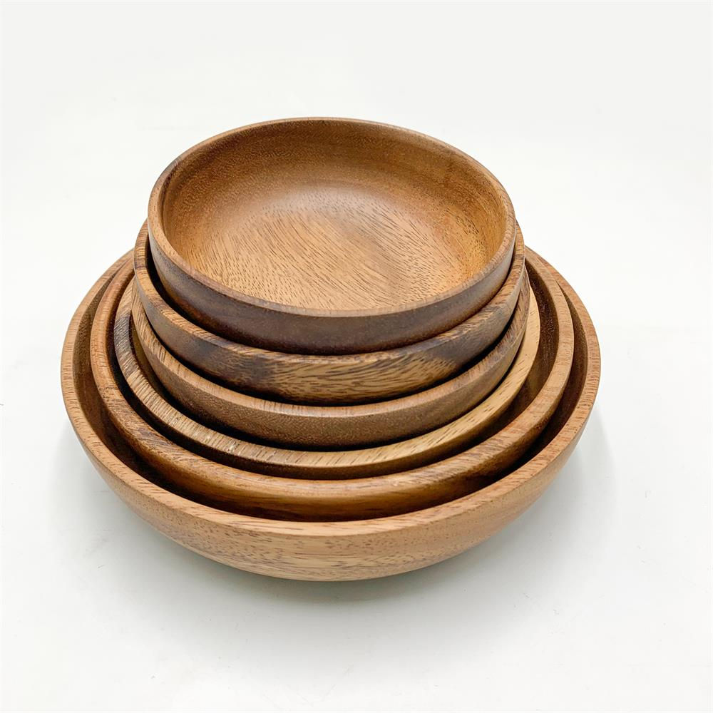 Wooden Serving Set: Acacia wood, circle dish and plate