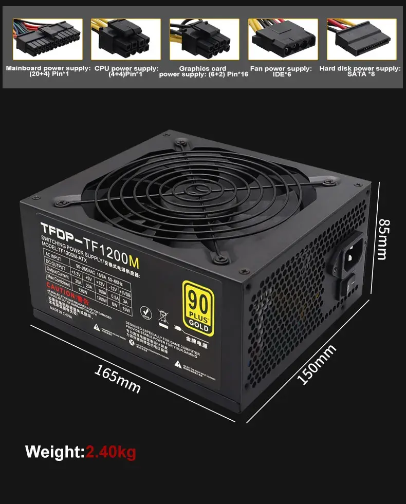 Miniatura: ATX Pc Power Supply 1000w 1200w Computer PSU 1200 Watt