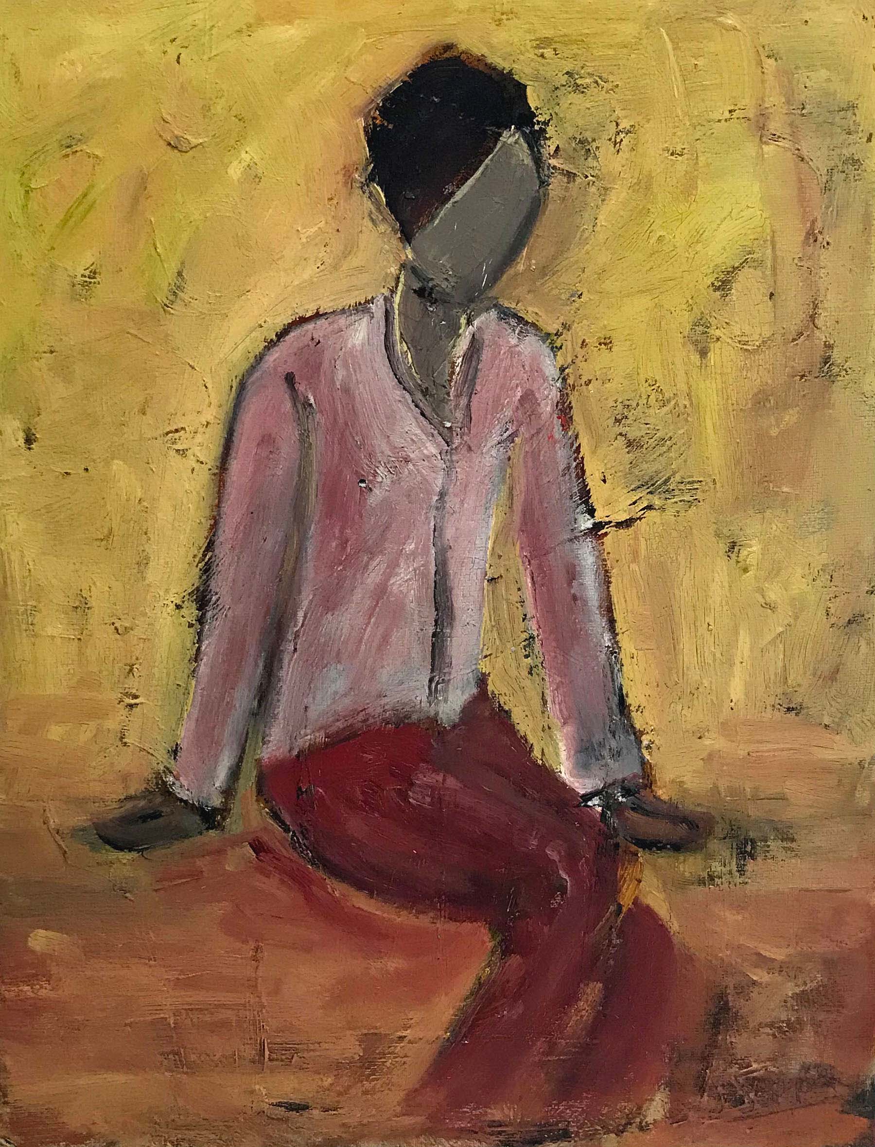 Unknown thoughts at the bus stop