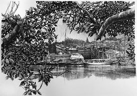 Plein-air study of the John Oxley from u