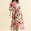 Thumbnail: BEAUTIFUL STORIES BOTANICAL BILLOW ROSE PRINT ELASTIC WAIST DRESS WITH TIE