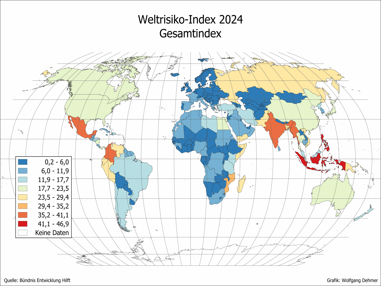 Weltrisiko-Index 2024: Gesamtindex