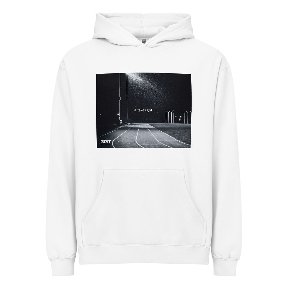 Thumbnail: "it takes grit." Box Hoodie - Track & Field