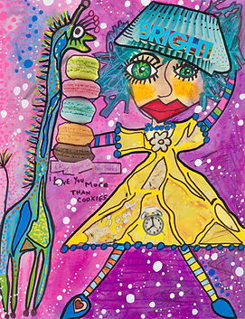 "Cookies" - Multi media portrait. 8.3 x 11.7in. SOLD