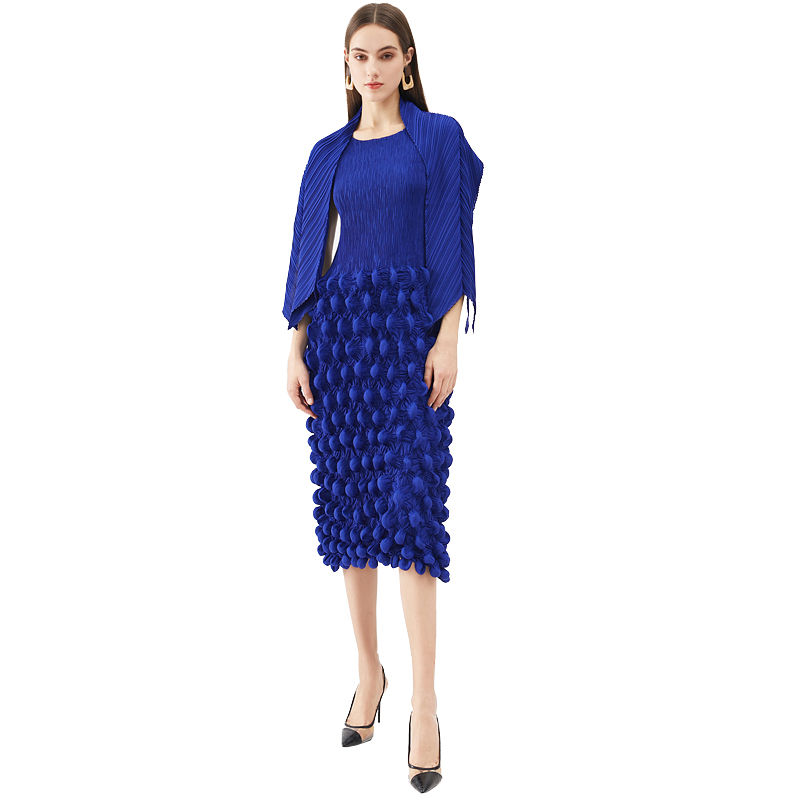 2023 European and American Women's Sexy Shawl Pleated Skirt Slim