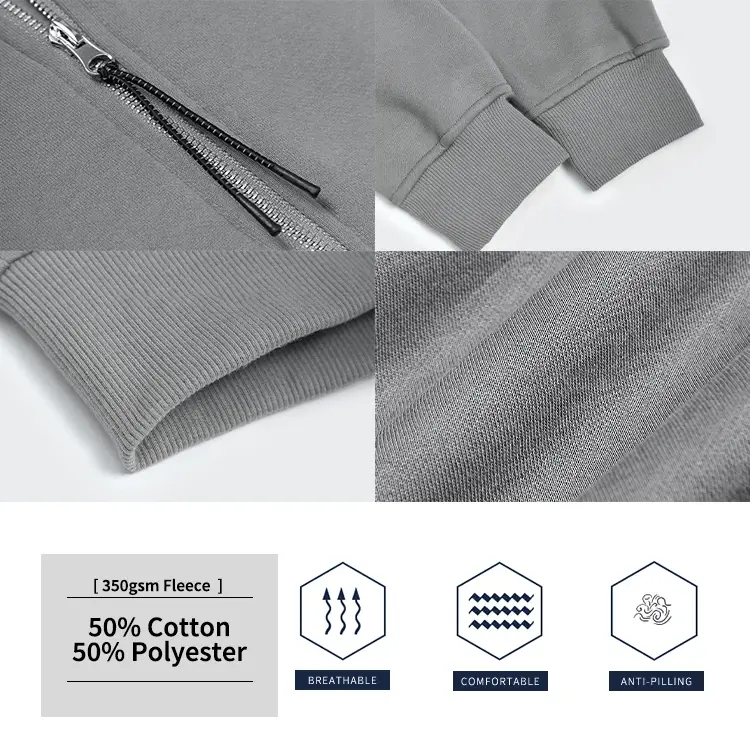 Thumbnail: YLS Wholesale Men Lined Thick Fleece Full Zip Up Hoodies Jacket
