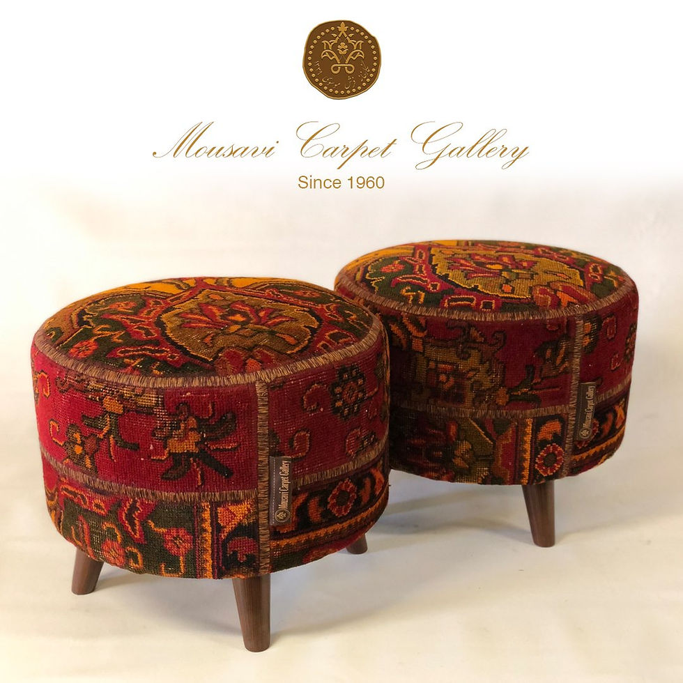 Thumbnail: Handmade Pouf Ottoman Set