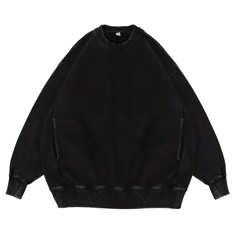 Thumbnail: Customized Side Pockets  Hip Hop Unisex  Round Crew Neck Sweatshirt