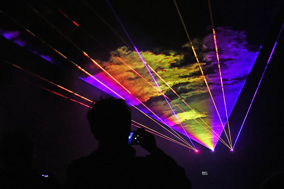 Schloss Colditz Laser in der Nacht