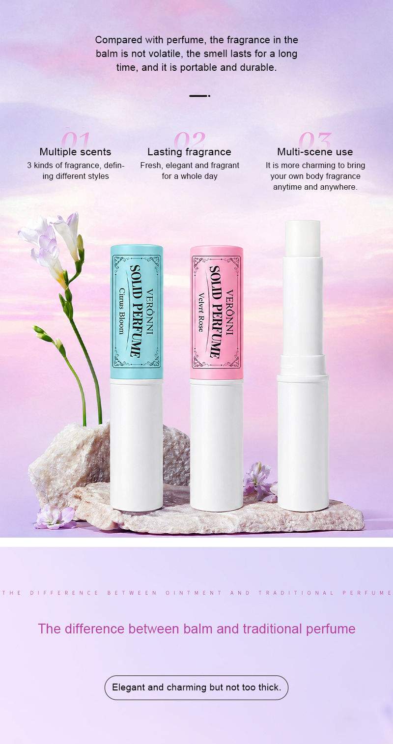 Thumbnail: 3pcs Solid Perfume Sticks - Long-Lasting, Natural & Fresh Scent Long Lasting Fra