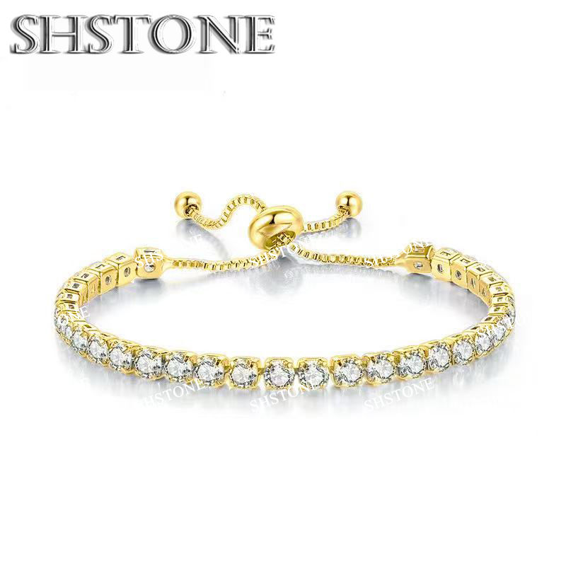Thumbnail: Noble 925 Sterling Silver Bracelet Chain Luxury Color Crystal Hand Jewelry For W