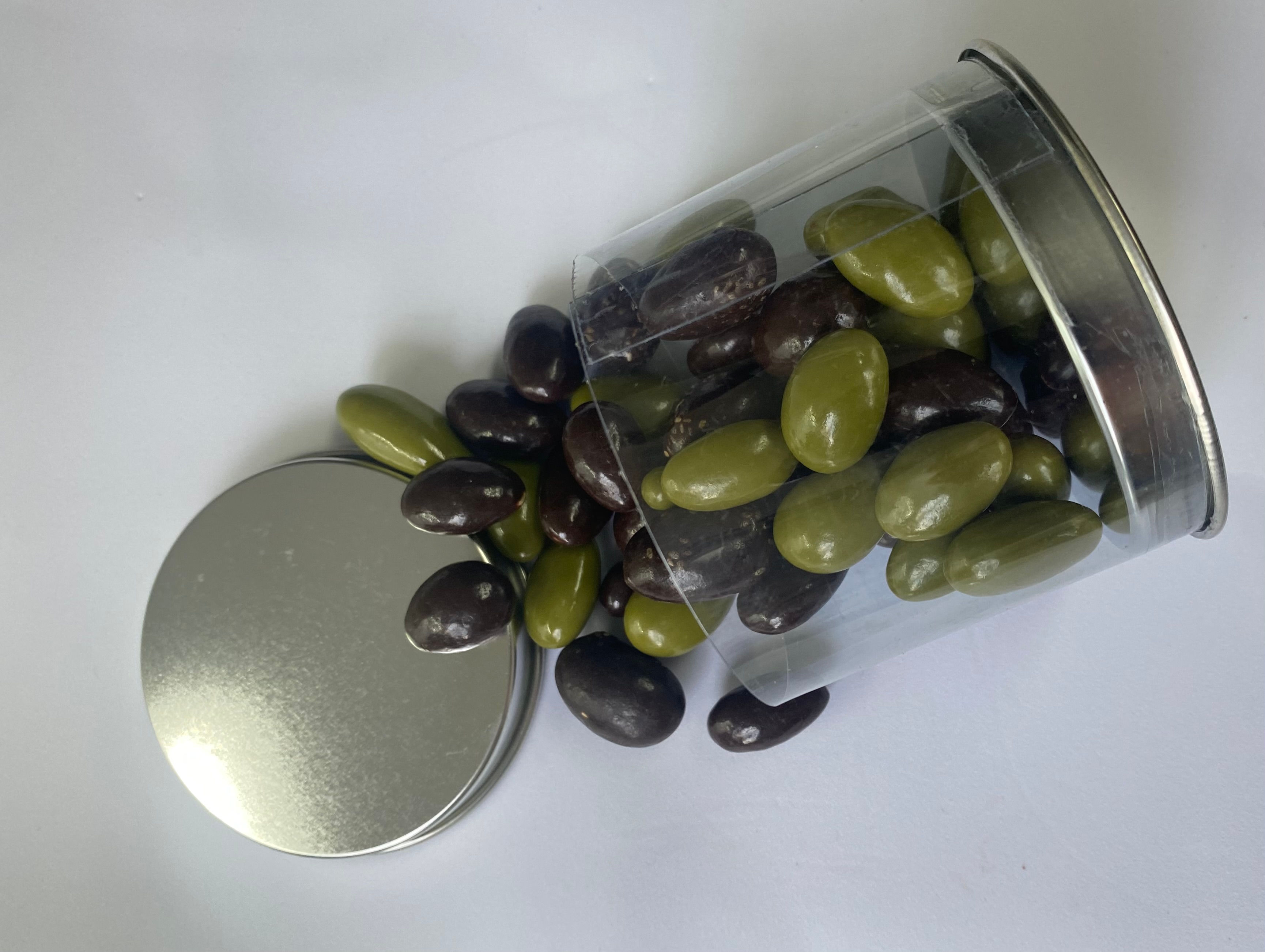 CILINDROS TRANPARENTES CON TAPAS METALICAS