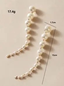 Thumbnail: Faux Pearl Drop Earrings