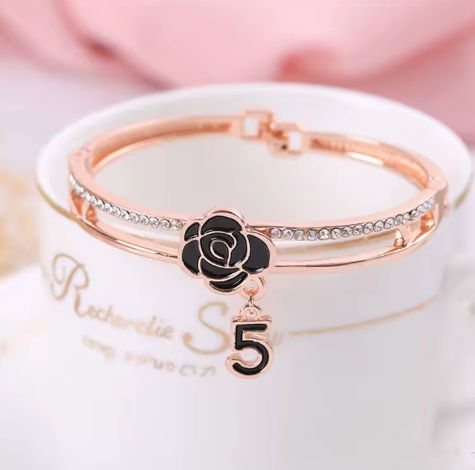 Thumbnail: Luxury Number 5 Bangle Bracelet