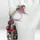 Thumbnail: Beaded double row red glass beads with silver crystals