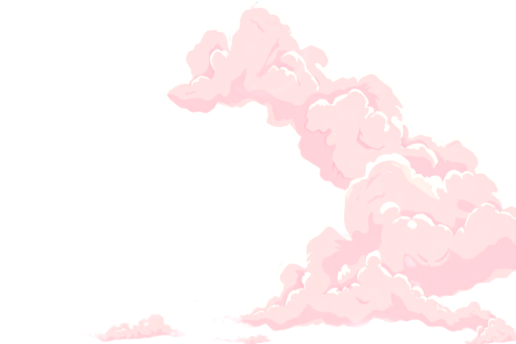 summer pink sky clouds illustration_edit