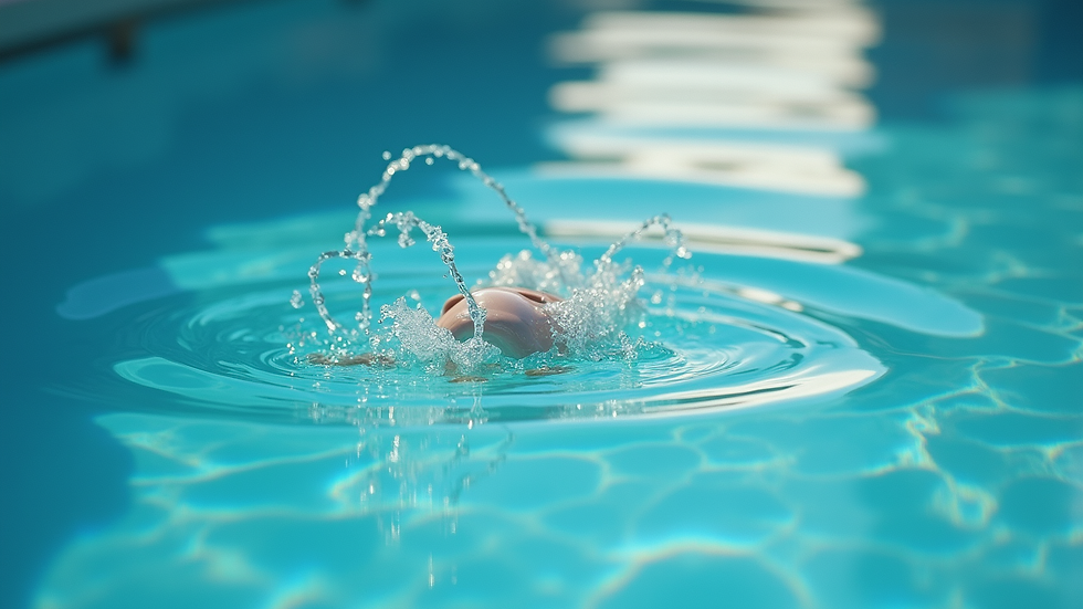 Primer plano de skimmer de piscina con daños visibles