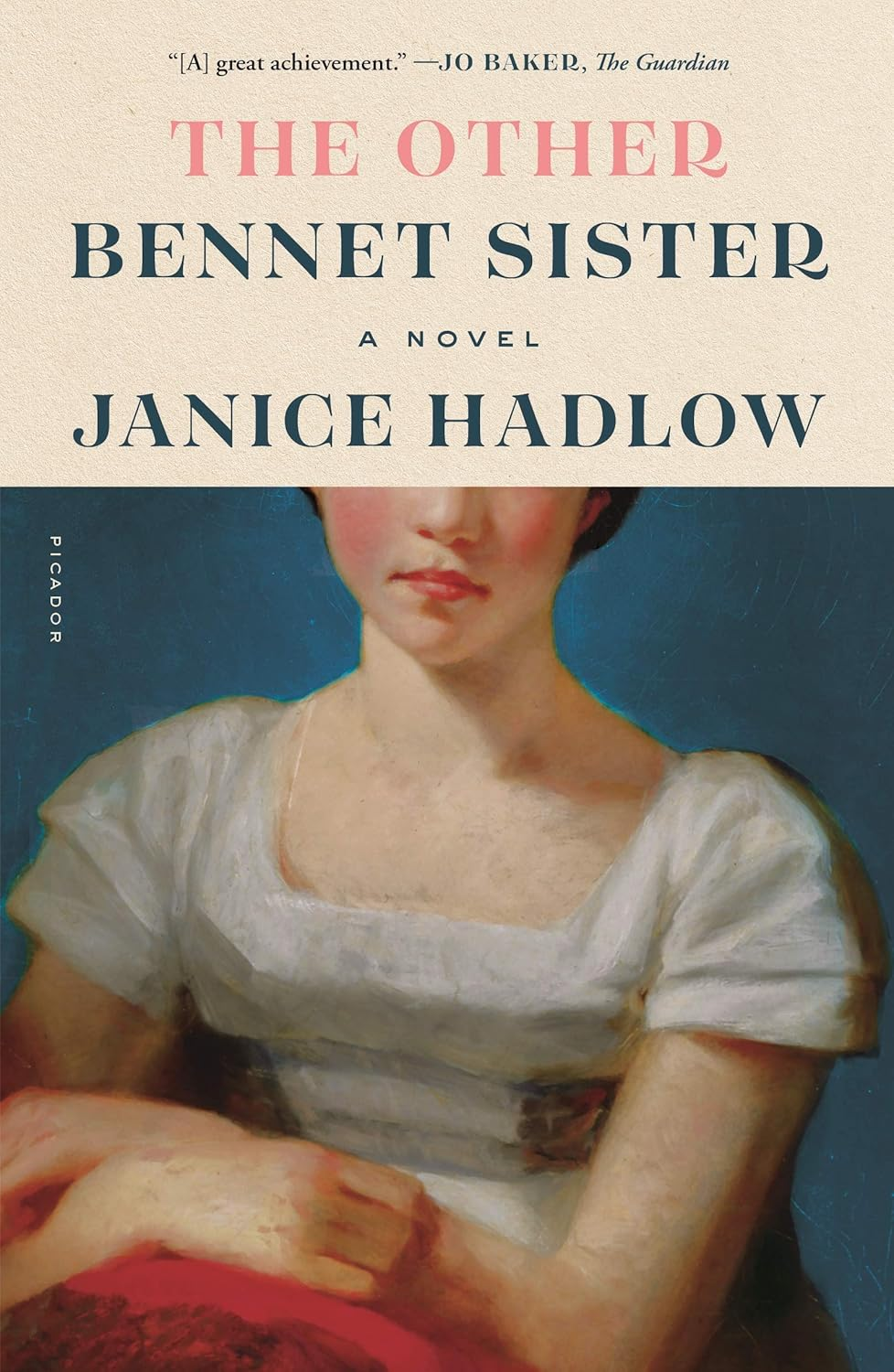 Book cover of The Other Bennett Sister by Janice Hadlow, featuring a classical portrait of a woman in a white dress against a muted background.