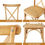 Thumbnail: 2x Dining Chairs Rattan Wooden Kitchen Accent Chair 