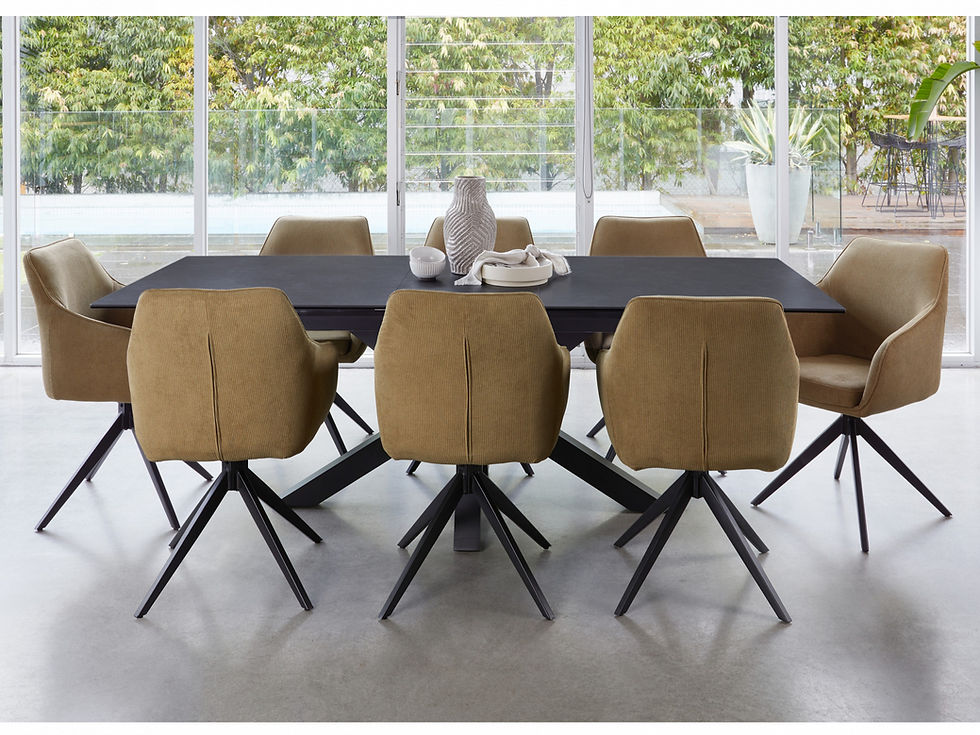 Thumbnail: Oscar Dining Chair Olive/Black set of 2 