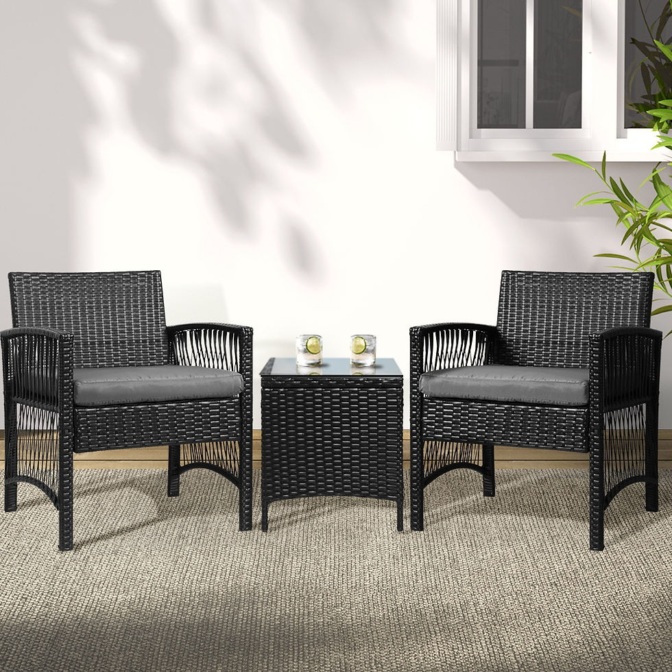 Thumbnail: 3PC Outdoor Set Cushion Black
