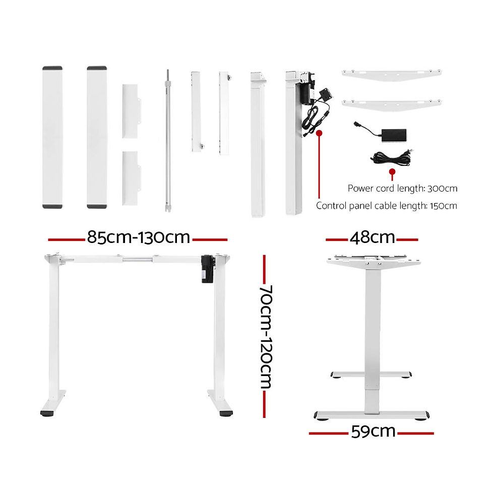 Thumbnail: Standing Desk Motorised Sit Stand Desks Black 140CM
