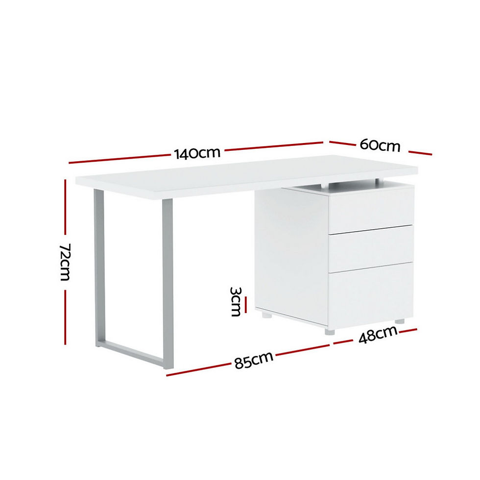 Thumbnail: Computer Desk Drawer White 140CM