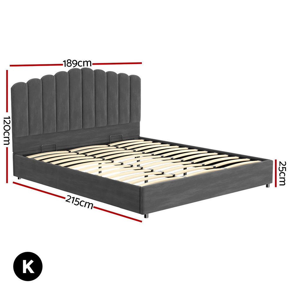 Thumbnail: Bed Frame Velvet Grey FION